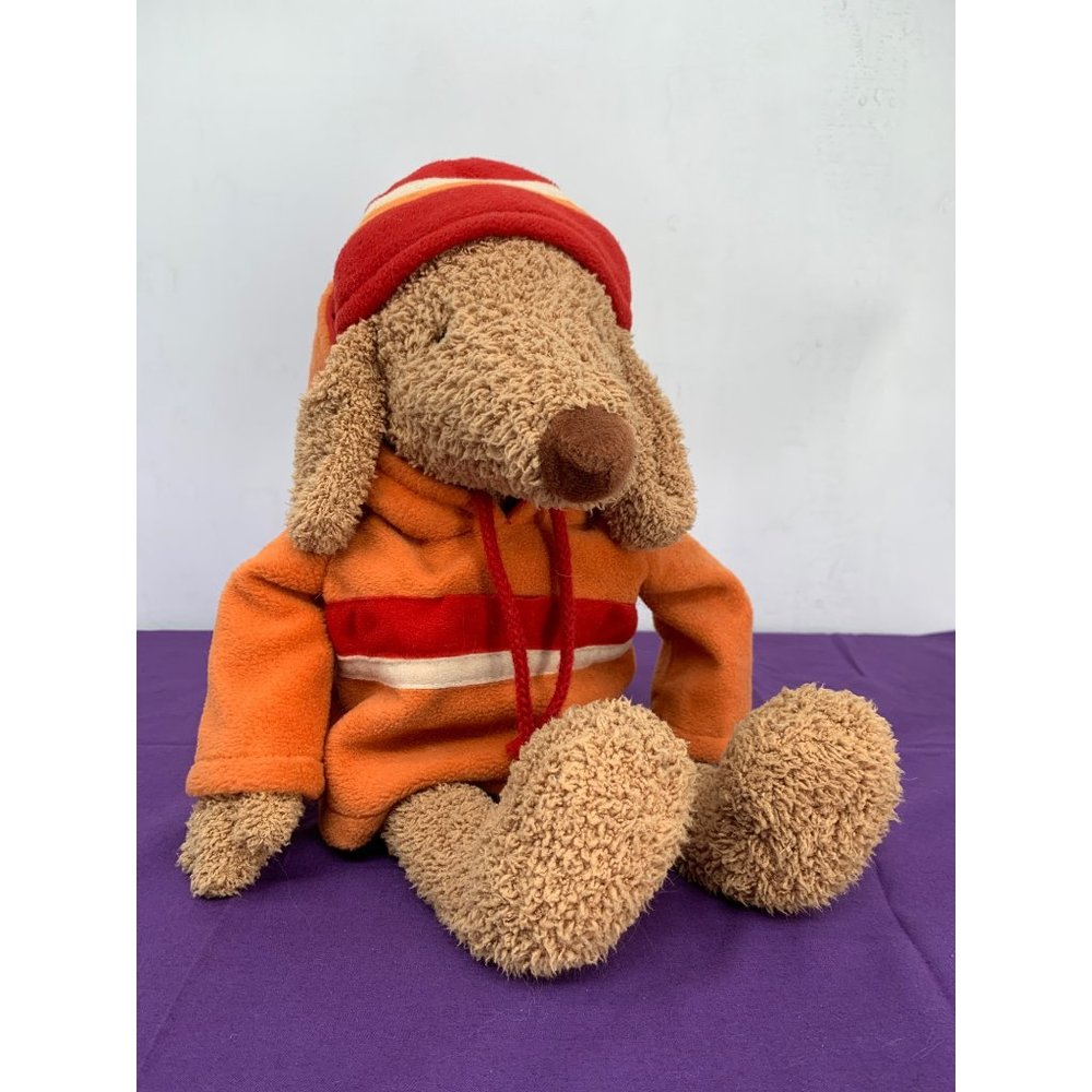 Bath And Body Works Barker Plush Stuffed Animal 15 inches tall, brown embroidere